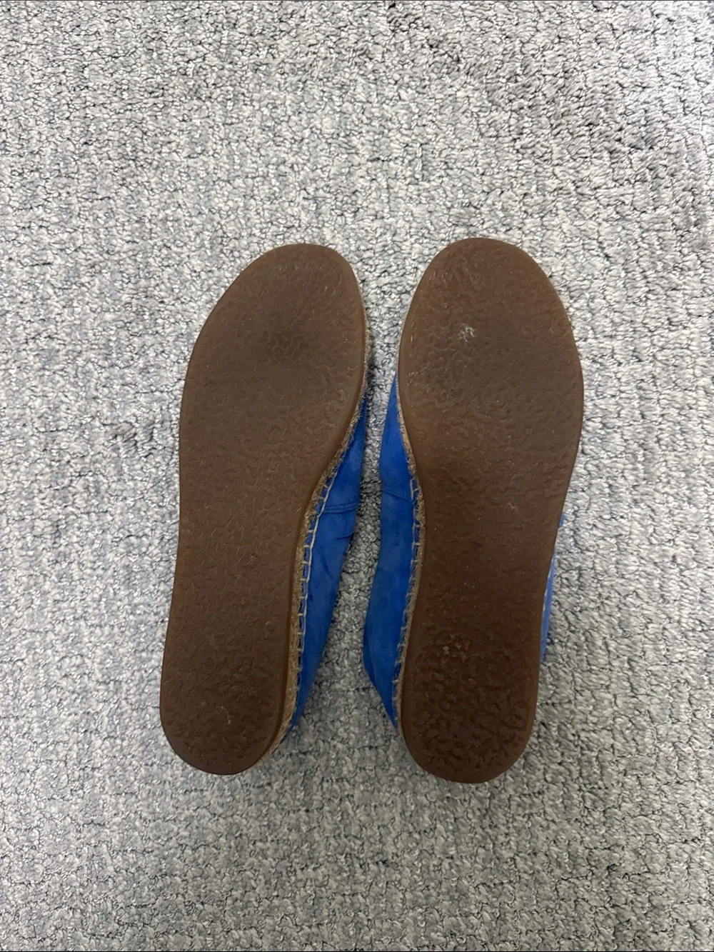 Tory Burch Blue Suede Espadrilles with Green Toe Cap